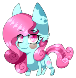 Size: 836x862 | Tagged: safe, artist:alithecat1989, oc, oc only, oc:amai koi, earth pony, pony, blush sticker, blushing, chibi, female, mare, simple background, solo, transparent background