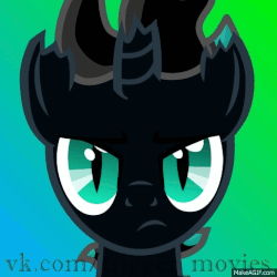 Size: 486x486 | Tagged: safe, artist:trigger_movies, oc, oc only, pony, animated, face, gif, gift art, gradient background, solo