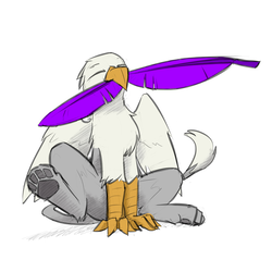 Size: 1280x1280 | Tagged: safe, artist:captainhoers, artist:tinibirb, color edit, edit, oc, oc only, oc:der, griffon, colored, feather, micro, paw pads, simple background, solo, white background