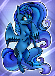 Size: 1685x2319 | Tagged: safe, artist:twixyamber, princess luna, alicorn, pony, g4, female, looking at you, solo