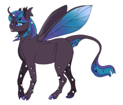 Size: 1000x850 | Tagged: safe, artist:bijutsuyoukai, oc, oc only, changeling, hybrid, female, interspecies offspring, magical lesbian spawn, offspring, parent:queen chrysalis, parent:starlight glimmer, simple background, solo, transparent background