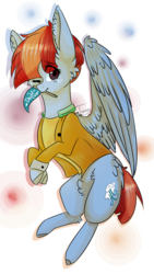 Size: 491x868 | Tagged: safe, artist:twinkepaint, windy whistles, pony, g4, clothes, female, flag, mouth hold, one eye closed, simple background, solo, transparent background, wink