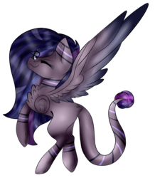 Size: 2109x2417 | Tagged: safe, artist:ohhoneybell, oc, oc only, oc:gaalxy blitz, pegasus, pony, female, high res, mare, one eye closed, simple background, solo, transparent background, wink