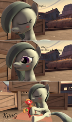 Size: 1920x3250 | Tagged: safe, artist:kmg0047, big macintosh, marble pie, earth pony, pony, g4, 3d, blush sticker, blushing, comic, kissing, male, plushie, ship:marblemac, shipping, solo, straight