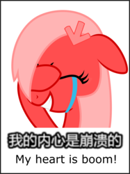 Size: 1559x2082 | Tagged: safe, artist:arifproject, oc, oc only, oc:downvote, pony, derpibooru, chinese, crying, derpibooru ponified, engrish, facehoof, meme, meta, ponified, simple background, solo, white background