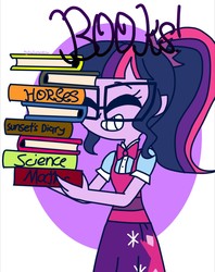 Size: 1000x1264 | Tagged: safe, artist:psychodiamondstar, sci-twi, twilight sparkle, equestria girls, g4, book, diary, female, solo