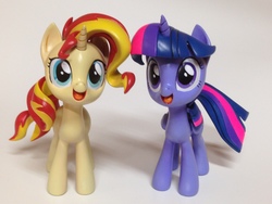Size: 3264x2448 | Tagged: safe, artist:mlpony46, sunset shimmer, twilight sparkle, alicorn, pony, unicorn, g4, craft, cute, duo, figure, high res, irl, photo, sculpture, traditional art, twilight sparkle (alicorn)