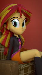 Size: 1080x1920 | Tagged: safe, artist:calliegreen, sunset shimmer, equestria girls, g4, 3d, blender, female, solo