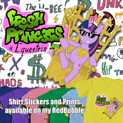 Size: 3000x3000 | Tagged: safe, artist:fundz64, twilight sparkle, pony, unicorn, g4, clothes, crown, female, fresh princess of friendship, glasses, high res, jewelry, meme, pendant, redbubble, regalia, scepter, shirt, solo, t-shirt, the fresh prince of bel-air, twilight scepter, twilight scepter meme