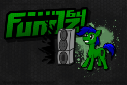 Size: 2988x1992 | Tagged: safe, artist:fundz64, oc, oc only, oc:razorbass, pony, fighting is magic style, green, solo, speaker