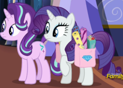 Size: 504x360 | Tagged: safe, screencap, rarity, starlight glimmer, pony, every little thing she does, g4, cropped, duo