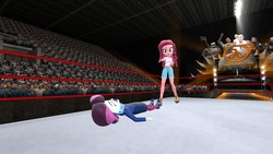 Size: 1280x720 | Tagged: safe, gloriosa daisy, principal abacus cinch, equestria girls, g4, 3d, combine, dr kleiner, gmod, half-life, wrestling