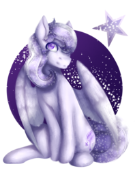 Size: 981x1238 | Tagged: safe, artist:littlesugarcute, oc, oc only, oc:starstorm slumber, pegasus, pony, female, simple background, sitting, solo, stars, transparent background