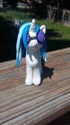 Size: 1024x1820 | Tagged: safe, artist:legendsandmyths, dj pon-3, vinyl scratch, pony, unicorn, g4, craft, irl, photo, sculpture, solo, traditional art