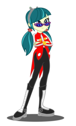 Size: 1722x2847 | Tagged: safe, artist:trungtranhaitrung, juniper montage, equestria girls, equestria girls specials, g4, clothes, clothes swap, cosplay, costume, crossed arms, crossover, doctor eggman, female, glasses, male, sega, simple background, smiling, solo, sonic the hedgehog (series), transparent background