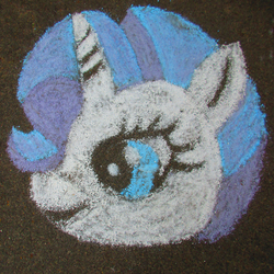 Size: 3864x3864 | Tagged: safe, artist:malte279, rarity, pony, unicorn, g4, chalk drawing, female, high res, solo, traditional art