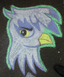 Size: 3587x4280 | Tagged: safe, artist:malte279, gilda, griffon, g4, chalk drawing, female, high res, solo, traditional art