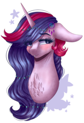 Size: 1111x1623 | Tagged: safe, artist:shadow-nights, oc, oc only, oc:star bound, pony, unicorn, blushing, commission, female, floppy ears, mare, simple background, smiling, solo, transparent background