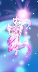 Size: 900x1721 | Tagged: safe, artist:breeoche, princess celestia, alicorn, anthro, unguligrade anthro, g4, abstract background, ascension realm, clothes, draw this again, female, open mouth, princess celestia's special princess making dimension, solo