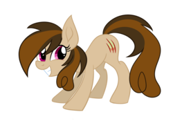 Size: 800x600 | Tagged: dead source, safe, artist:wubcakeva, oc, oc only, oc:cupcake slash, earth pony, pony, female, grin, mare, simple background, smiling, solo, transparent background