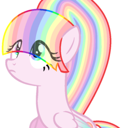 Size: 666x686 | Tagged: safe, artist:duyguusss, oc, oc only, oc:pastel rainbow, pegasus, pony, base used, female, mare, simple background, solo, transparent background