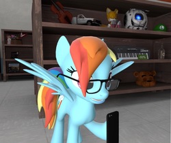 Size: 1800x1511 | Tagged: safe, artist:goatcanon, rainbow dash, pegasus, pony, g4, 3d, bottle, car, classic tails, crossover, egghead, egghead dash, female, five nights at freddy's, freddy fazbear, ghostly gibus, glasses, iphone, keyboard, l4d truck, l4d utility truck, left 4 dead, left 4 dead 2, luigi, magnetic hooves, male, miles "tails" prower, musical instrument, painting, personality core, portal (valve), reading rainboom, shocked, solo, sonic the hedgehog, sonic the hedgehog (series), source filmmaker, store, store display, tail, toyota, truck, utility truck, violin, wheatley