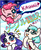 Size: 295x358 | Tagged: safe, artist:gingerfoxy, coco pommel, pinkie pie, rarity, earth pony, pony, unicorn, pony comic generator, g4, blushing, cute, google translate, heart, japanese, sweat, sweatdrop, translated in the comments, trio