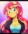 Size: 850x1022 | Tagged: safe, artist:the-butch-x, sunset shimmer, equestria girls, g4, beautiful, beautiful eyes, beautiful hair, big breasts, breasts, busty sunset shimmer, cleavage, clothes, cute, female, heart eyes, jacket, leather jacket, redraw, shimmerbetes, signature, smiling, solo, wingding eyes