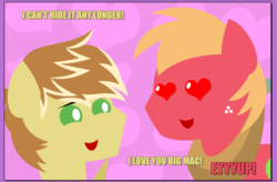 Size: 1170x768 | Tagged: safe, artist:estories, edit, big macintosh, feather bangs, pony, g4, hard to say anything, comic, cropped, eeyup, gay, heart eyes, male, one-panel comic, pointy ponies, ship:feathermac, shipping, wingding eyes