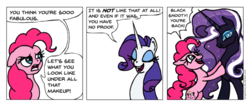 Size: 963x399 | Tagged: safe, artist:gingerfoxy, screencap, nightmare rarity, pinkie pie, rarity, earth pony, pony, unicorn, pony comic generator, g4, comic