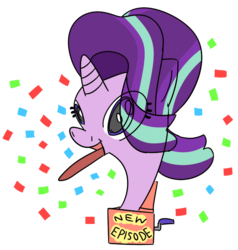 Size: 665x699 | Tagged: artist needed, safe, starlight glimmer, pony, g4, drawthread, female, jack-in-the-box, simple background, solo, transparent background