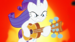 Size: 1920x1080 | Tagged: safe, screencap, rarity, pony, g4, honest apple, bipedal, female, guitar, guitarity, mare, musical instrument, solo