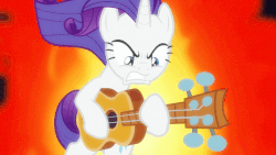 Size: 902x508 | Tagged: safe, screencap, rarity, pony, g4, honest apple, season 7, animated, bipedal, epic, female, gif, guitar, guitar solo, guitarity, loop, metal as fuck, musical instrument, solo