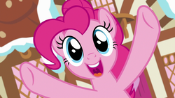 Size: 1280x720 | Tagged: safe, screencap, pinkie pie, earth pony, pony, g4, honest apple, cute, diapinkes, female, mare, open mouth, solo