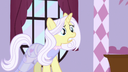 Size: 902x508 | Tagged: safe, screencap, lily lace, pony, unicorn, g4, honest apple, animated, carousel boutique, derp, faic, female, gif, literally, open mouth, see-through, solo, tongue out