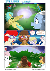 Size: 4545x6424 | Tagged: safe, artist:jeremy3, dinky hooves, doctor horse, doctor stable, fleetfoot, nurse redheart, spitfire, sunshower raindrops, twist, oc, oc:trissie, pony, comic:everfree, g4, absurd resolution, comic, explosion, wonderbolts
