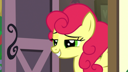 Size: 1920x1080 | Tagged: safe, screencap, strawberry sunrise, pegasus, pony, g4, honest apple, season 7, female, grin, mare, smiling, solo