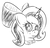 Size: 652x621 | Tagged: safe, artist:xwoofyhoundx, oc, oc only, oc:lilith, pony, unicorn, 2016, bow, bowtie, bust, freckles, hair bow, monochrome, portrait, simple background, sketch, solo