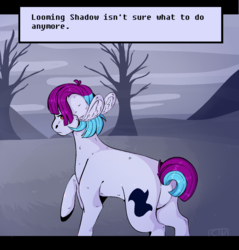 Size: 1195x1251 | Tagged: safe, artist:cinnamonsparx, oc, oc only, oc:looming shadow, earth pony, pony, floppy ears, male, mother 3, solo, stallion