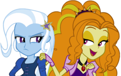 Size: 1130x714 | Tagged: safe, artist:trixiesparkle63, adagio dazzle, trixie, equestria girls, g4, duo, female, simple background, transparent background, vector
