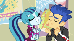 Size: 1280x714 | Tagged: safe, artist:themexicanpunisher, flash sentry, sonata dusk, equestria girls, g4, my little pony equestria girls: rainbow rocks, male, senata, shipping, straight, taco tuesday