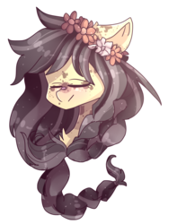 Size: 1567x1990 | Tagged: safe, artist:erinartista, oc, oc only, oc:flower catcher, pony, bust, female, floral head wreath, flower, mare, portrait, simple background, solo, transparent background