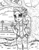 Size: 5100x6617 | Tagged: safe, artist:artponymdp, starlight glimmer, equestria girls, equestria girls specials, g4, my little pony equestria girls: mirror magic, absurd resolution, beanie, clothes, female, hat, monochrome, road, solo, stop sign, torn clothes, tree