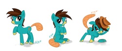 Size: 2620x1113 | Tagged: safe, artist:soshyqqq, pony, crossover, derp, disney, drool, fedora, hat, perry the platypus, phineas and ferb, ponified, raised tail, simple background, tail, white background