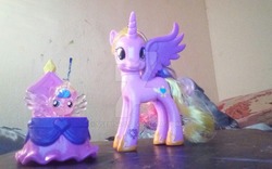 Size: 1024x638 | Tagged: safe, artist:user15432, princess cadance, princess flurry heart, alicorn, pony, g4, birthday gift, brushable, irl, photo, toy, watermark