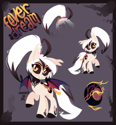 Size: 1500x1616 | Tagged: safe, artist:zombie, oc, oc only, oc:fever dream, bat pony, pony, solo