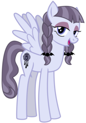 Size: 2100x3000 | Tagged: safe, artist:cheezedoodle96, derpibooru exclusive, inky rose, pegasus, pony, g4, honest apple, .svg available, braid, cute, female, goth, high res, inkabetes, mare, simple background, smiling, solo, spread wings, svg, tall, transparent background, vector, wings