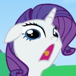 Size: 442x442 | Tagged: safe, artist:misterdavey, rarity, pony, unicorn, smile hd, cropped, faic, female, gasp, grimdark source, le gasp, mare, reaction image, shocked, solo