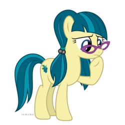 Size: 6000x6000 | Tagged: safe, artist:suramii, juniper montage, earth pony, pony, equestria girls, spoiler:eqg specials, absurd resolution, equestria girls ponified, female, gimp, glasses, pigtails, ponified, simple background, solo, thinking, transparent background, vector
