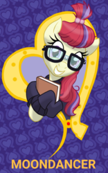 Size: 1200x1920 | Tagged: safe, artist:theroyalprincesses, moondancer, pony, unicorn, g4, book, clothes, cute, dancerbetes, female, glasses, looking at you, mare, smiling, solo, sweater